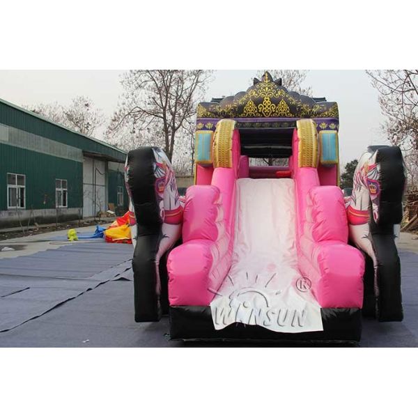 Carriage Combo Inflatable Big Water Slide , 0.9mm PVC Blowup Waterslide