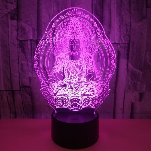 OEM picture 3D creative small table lamp Buddha statue LED decoration personalized custom gift table lamp night light