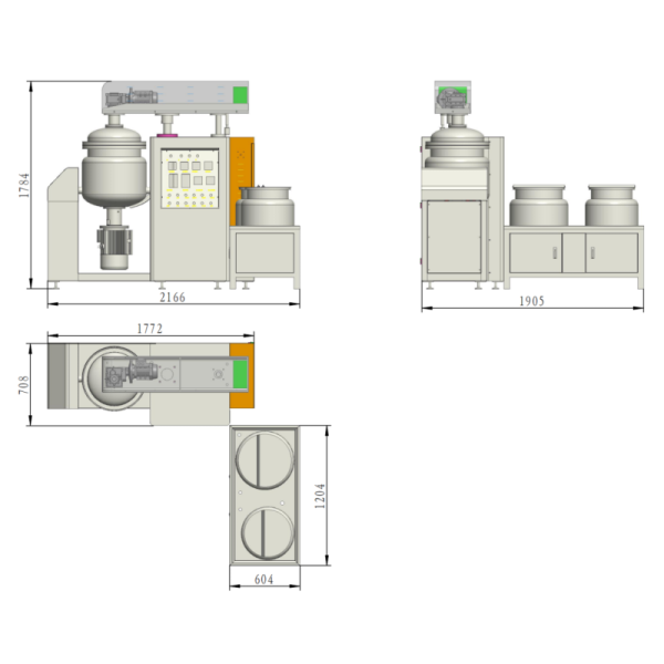 SUS316L Vacuum Emulsifying Machine 50L For Cosmetics Liquid Soap
