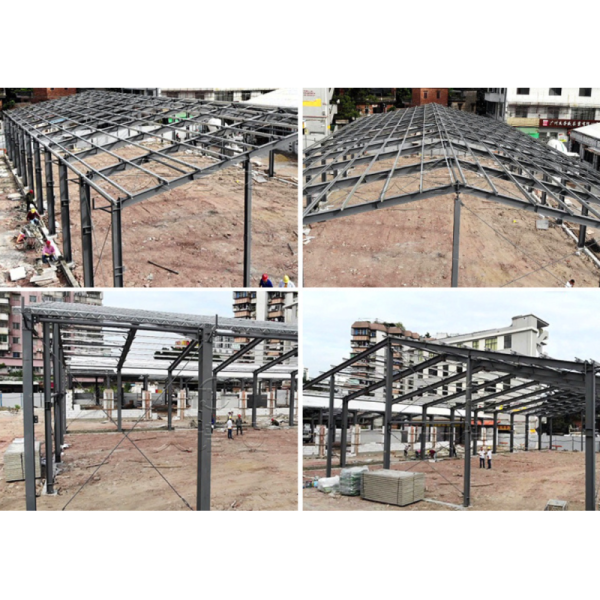 Fireproof Steel Structure Warehouse with 4-12 Meters Height and Customizable Span for Industrial Use
