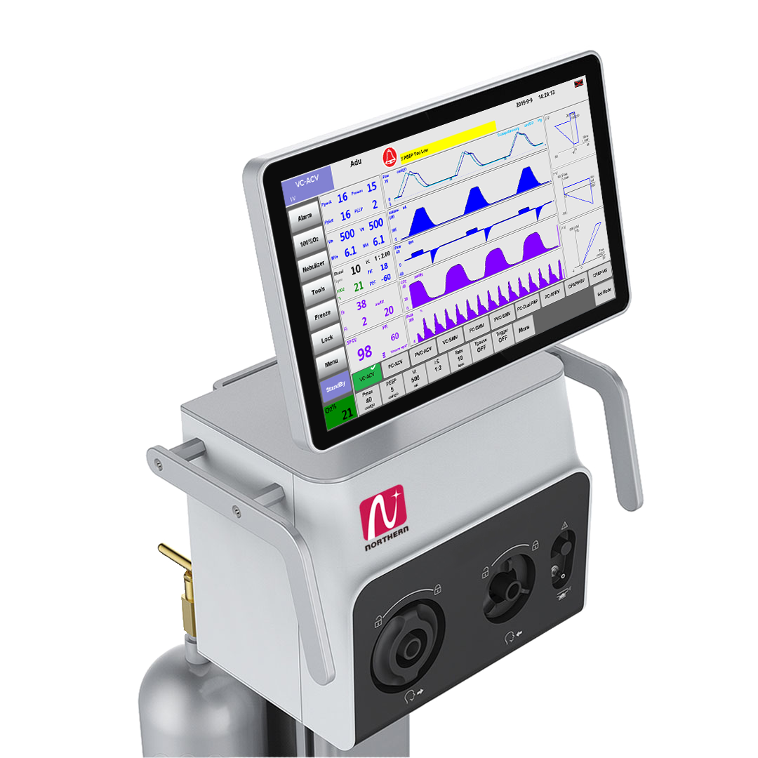 ICU Breathing Ventilator Machine VC/PC PRVC Respirator Hospital Oxygen Machine