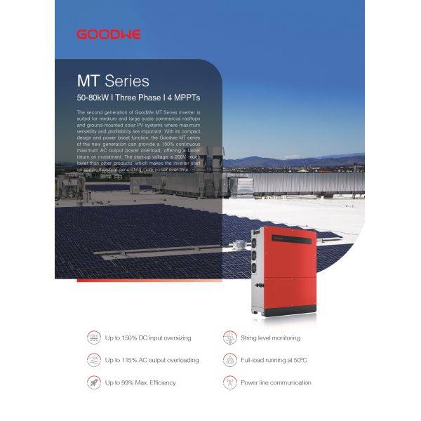 GW50KBF-MT 50kW Goodwe On Grid Inverter Three phase on grid solar inverter commercial industrial solar inverter