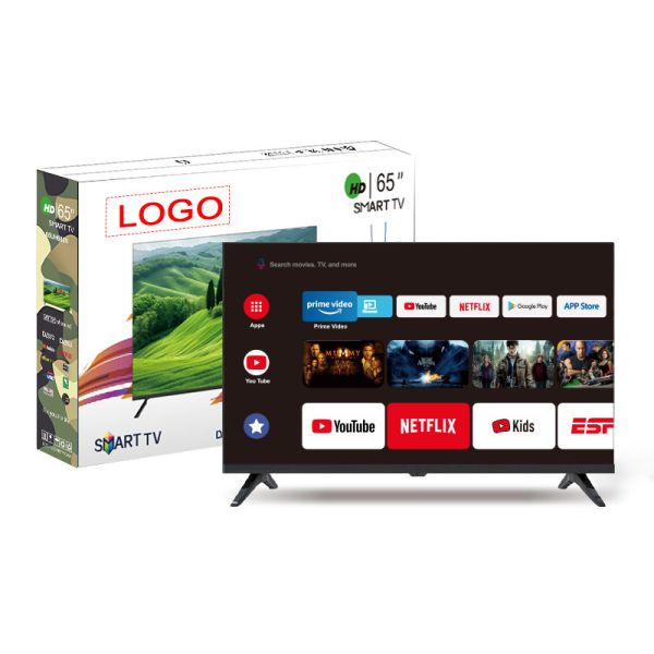 65 Inch UHD Android Frameless Smart TV LED Display Multi Interface For Hotel Home