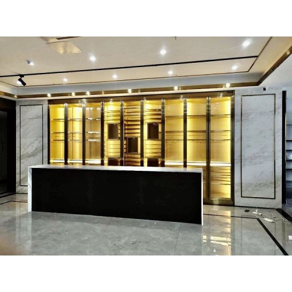 Stainless Steel Frame Wine Cellar Glass Door Custom wine cabinet