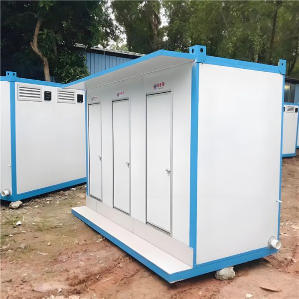 Powder Coated Steel Frame Mobile Toilet with Weather Resistance and High-strength Steel Construction