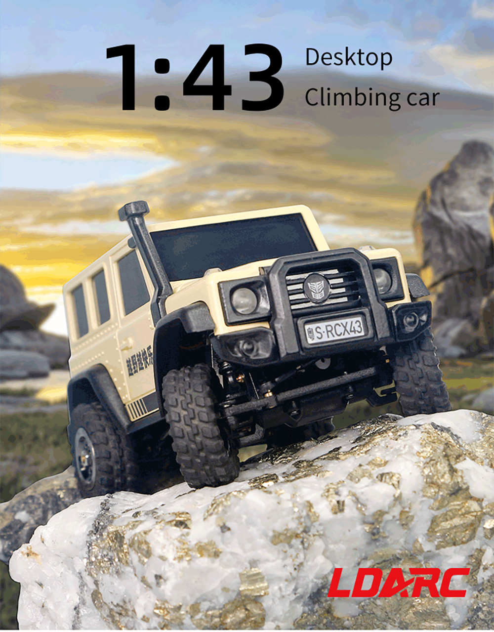 LDARC X43 1/ Mini RC Remote Control Model Car Desktop Crawler RTR 4WD Code Rolling Adult Children's Toys