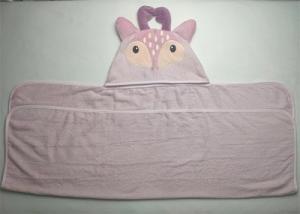 China Custom Made 100% Cotton Deer Pattern Baby Girl Bath Towel on sale