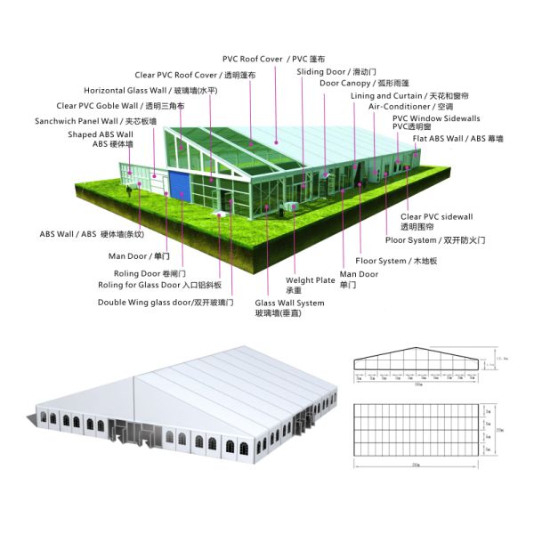 20x30 Waterproof Event Canopy Marquees For Wedding Receptions