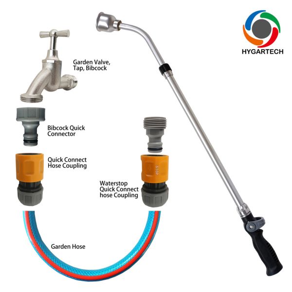 Telescopic Metal Soft Rain Spray Lance With Thumb Control