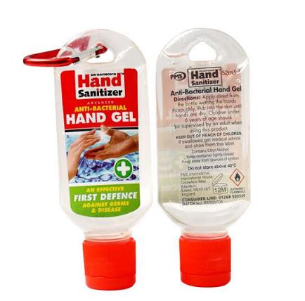 Customized Portable Hand Sanitizer , 53ml Pocket Hand Sanitiser With Key Ring