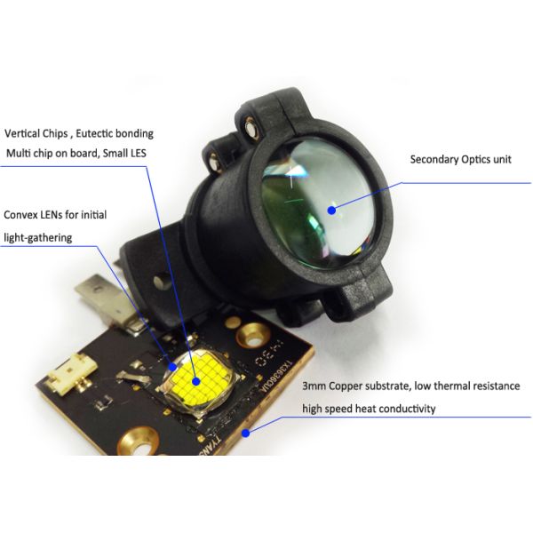 High Brightness White LED Module 150W Multi Chip Small LES LEDs Engin
