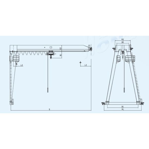 Yuantai semi gantry crane design
