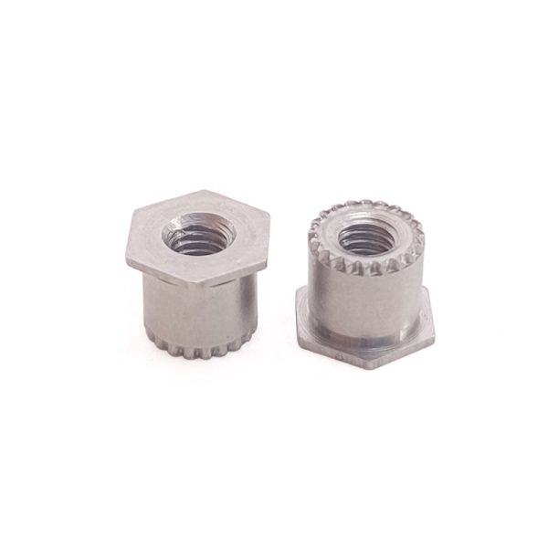Metric Stainless Steel Annular Serrated Rivet Stud Hex Head Fully Threaded Polished