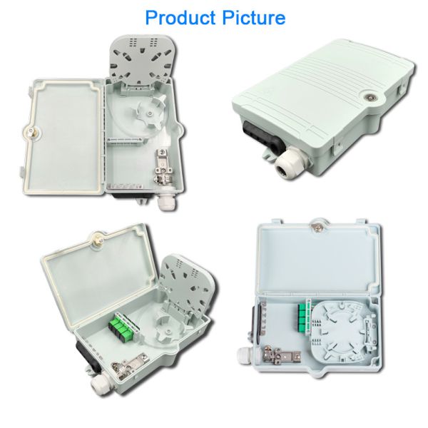 FTTH Splitter Fiber Optical Distribution Box 4 Cores PC ABS Material Wall Mounted