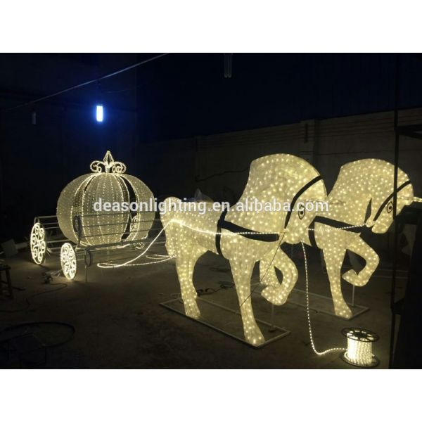 led outdoor christmas decoration horse carriage
