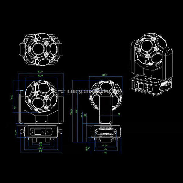 Football LED Moving Head Light 12 10W With RGBW 4 In 1 Control And Self Walking