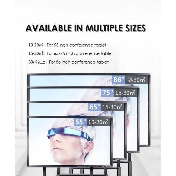 350cd/M2 86 Inch Interactive Display Digital Smart Whiteboard For Meeting