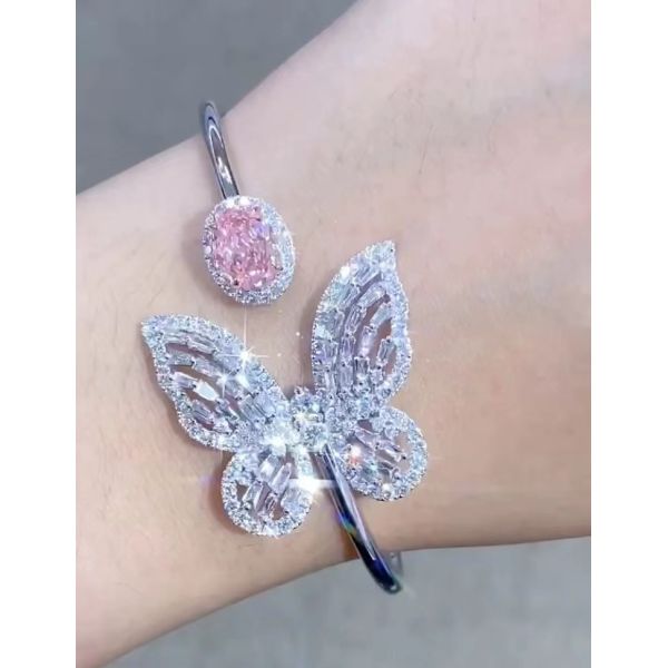 NGTC Certified Lab Grown Diamond Bracelets 1.97ct Oval Pink Diamond Bracelet