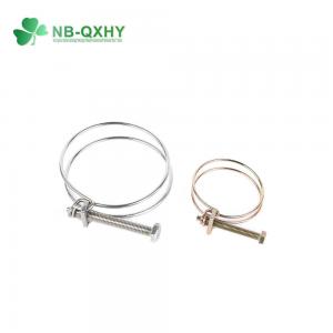 China Galvanized Steel Iron Double Wire Hose Clamp 12-130mm for Long-lasting Performance on sale