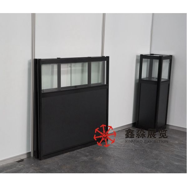 Aluminum Foldable Showcase, rentable foding cabinet for display, exhibition foding glass+aluminum+MDF panel showcase