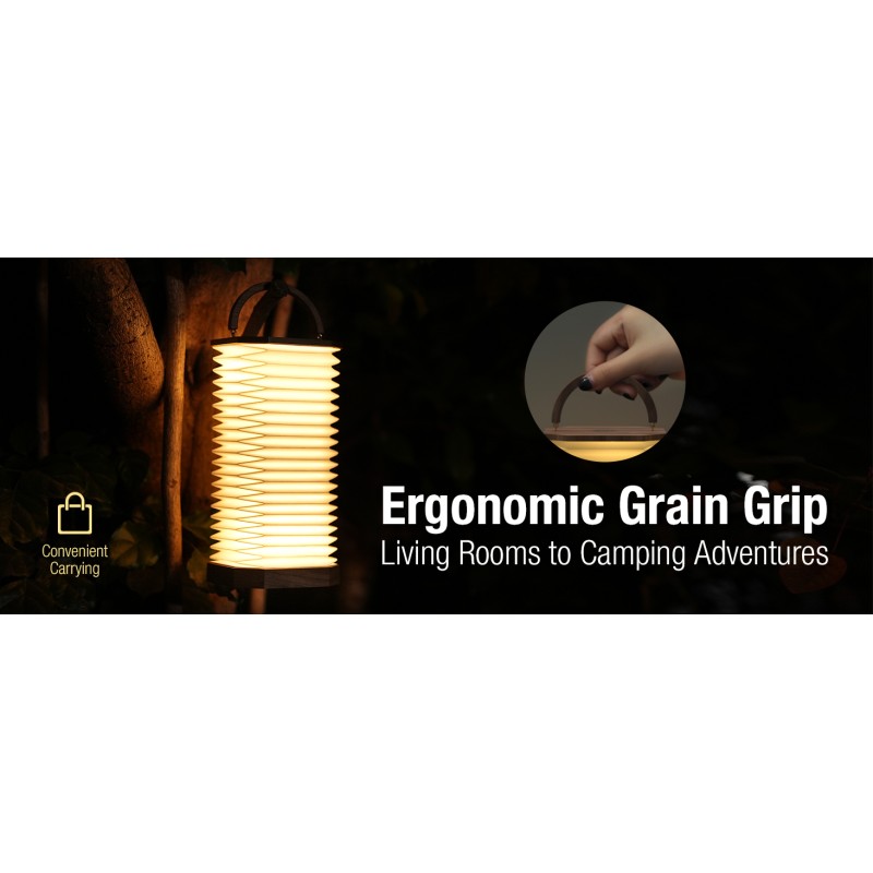 6V Camping Accordion Light Fixture Portable Foldable LED Touch Warm Light
