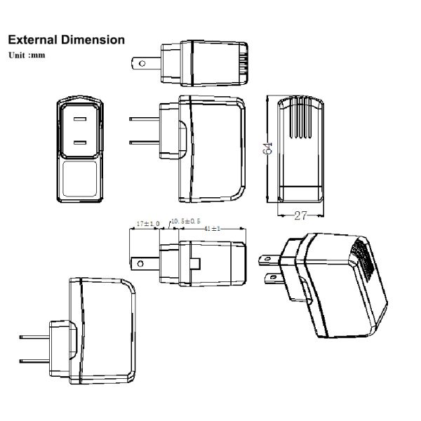 Household appliances charger 12V 1A AC DC power adapter with UL cUL FCC PSE CE GS LVD SAA RCM C-tick.etc