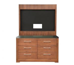 China Hotel wooden dresser with back TV panel / chest / dresser for hotel bedroom furniture on sale