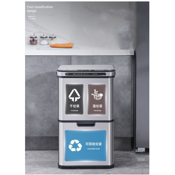 Household Dry and Wet Separation Double-layer Commercial Large Capacity Classification Intelligent Induction Stainless Steel Tra