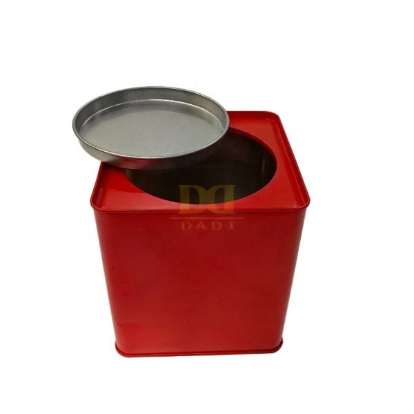 DADI Spices Herbs Square Tea Tin Box, Rust Resistant Leak-proof Tea Tin Canisters