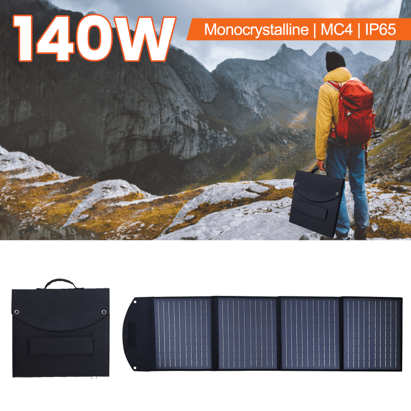140W 12V Waterproof Portable Solar Panel Module Monocrystalline Silicon Cell