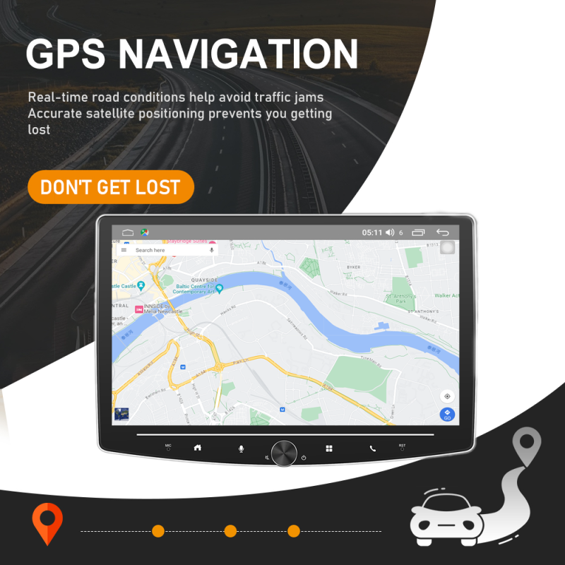 Allwinner A100 Android 10.0 Car Audio Navigation with Bluetooth AHD Camera GPS Screen