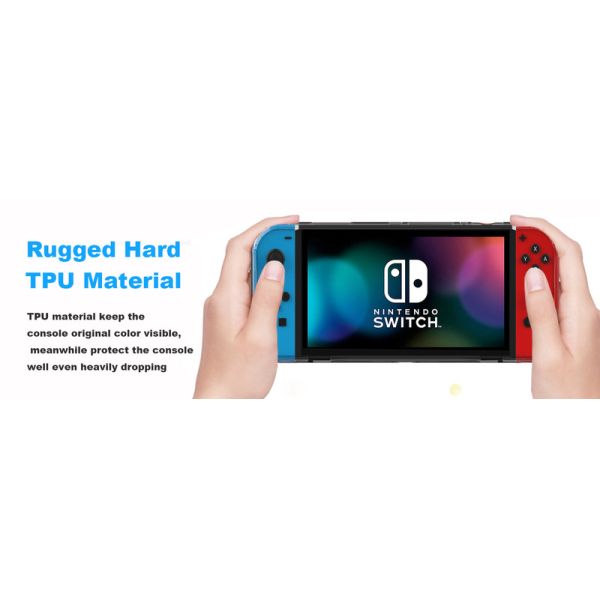 Anti-slip Rugged Protective HOXC TPU Case for Nintendo Switch OLED, Fully Protect TUP Cover for New Released Nintendo Switch Pro Console