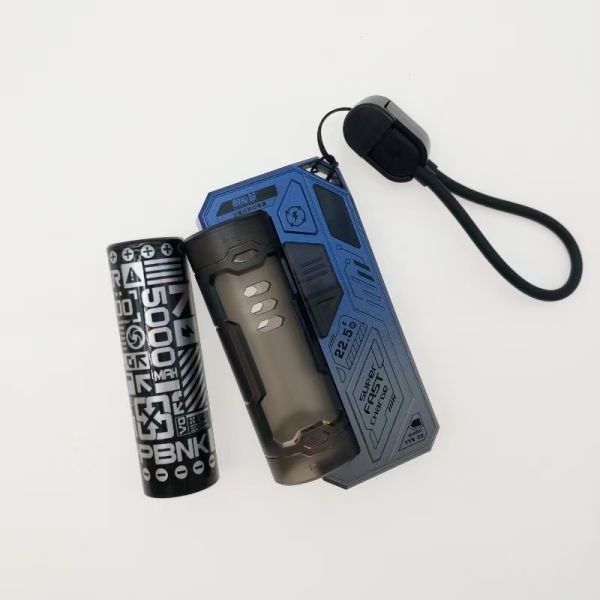 Portable Charger Power Bank 5000mAh Replaceable Battery Built in USB Cable Wired Durable Fast Charging Silver