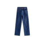 China Wide Leg Dark Wash Womens Denim Jeans , XS - XXL High Waist Flare Jeans for sale