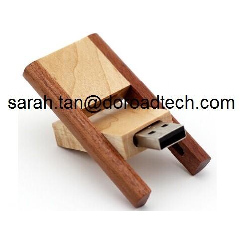 Quality Wooden Rotatable USB Flash Drives for sale