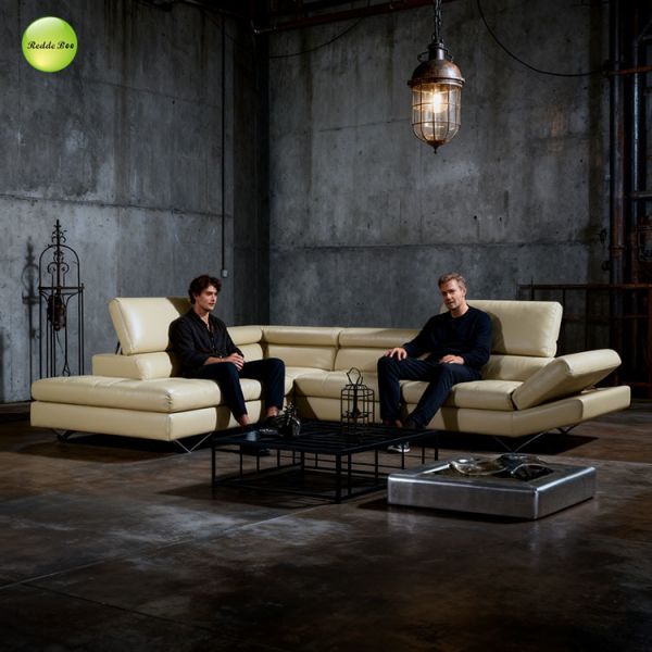 Chic Leather Modular Sofa: Minimalist Aesthetic, High - End Build – Elevate Home Comfort