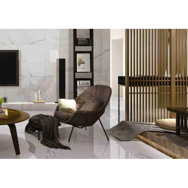 High Standard Marble Look Porcelain Tile , White Polished Porcelain Tiles