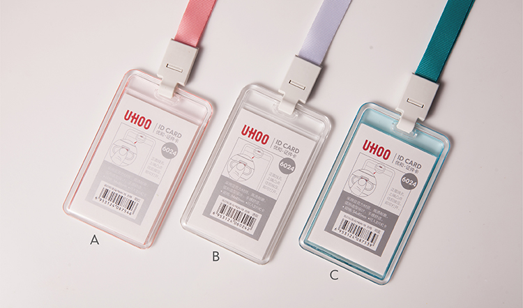Arc Design Vertical Transparent Acrylic ID Badge Holder