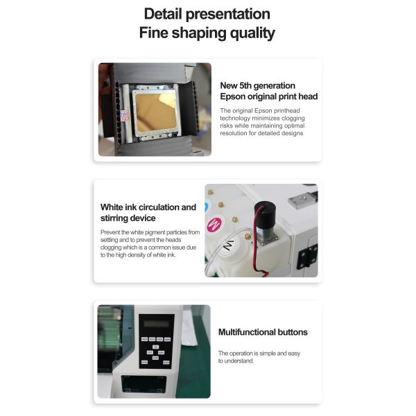 KECAI A3 Desktop Printing Machine Double XP600 Print Head Direct to Film DTF Printer for Printing T-Shirts Bags Hats