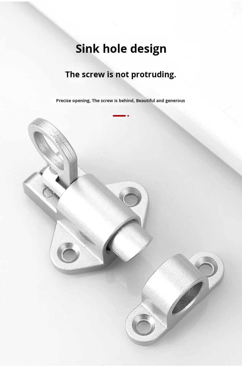 Modern Design Automatic Self-Closing Sliding Door Bolt Solid Stainless Steel Aircraft Latch for Pet Cage Thickened Steel