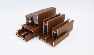 China Anodized Wood Finish Aluminium Profiles For Windows Doors 25 Series on sale