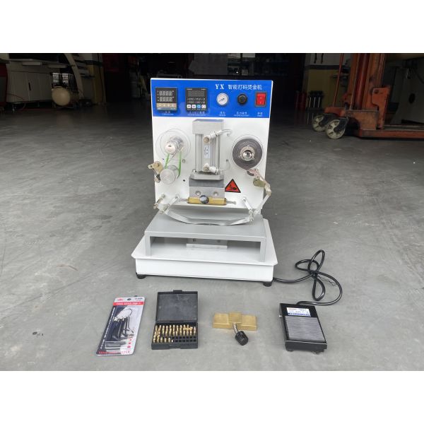 YT-266 Rubber Shoes Code Hot Embossing Stamping Machine For Shoe Blue/Red/White Shoes Print Size In Shoe