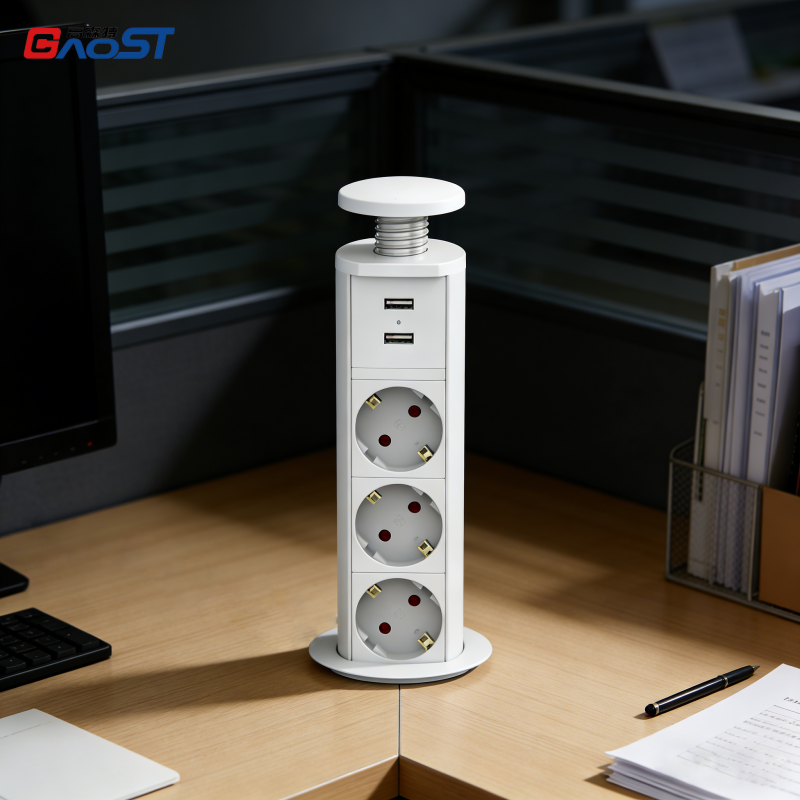 Smart Retractable Power Socket Pop Up Island Outlet 62mm Customized