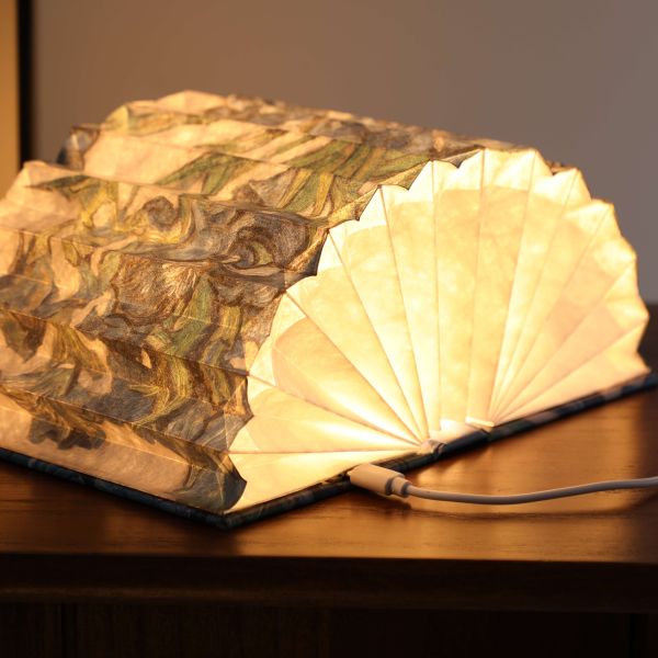 Creative Wood Paper Book Lamp Reading Lighting Christmas Decorations USB Charging