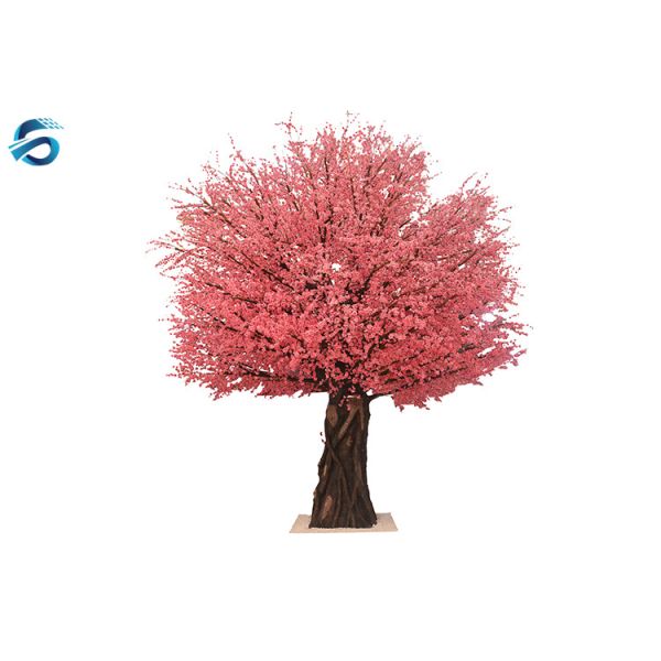 Eco Friendly Fake Peach Tree , Waterproof Artificial Pink Blossom Tree