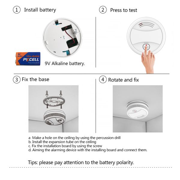 Explosion Proof Tuya Smoke Detector Home Assistant 2.4Ghz 85dB Alarm