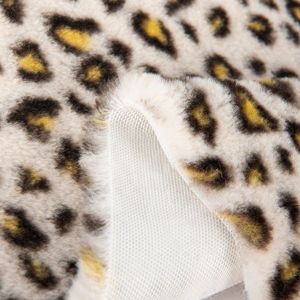 100% Polyester Super Soft Leopard Print Rabbit Fur Faux Fur Fabric for Garment Making
