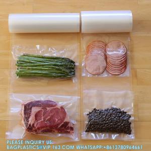 China Transparent PA PE Plastic Storage Bags Vacuum Sealer Food Saver Roll 30m Embossed Vacuum Sealer Bags Packaging on sale