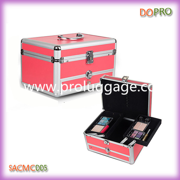 Aluminum Makeup Vanity Case Pink Beauty Box (SACMC005)