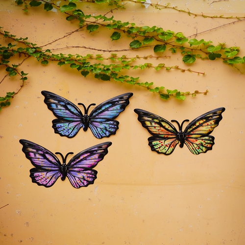 3D Metal Hanging Butterfly Wall Decor Gorgeous Multicolor For Home Yard
